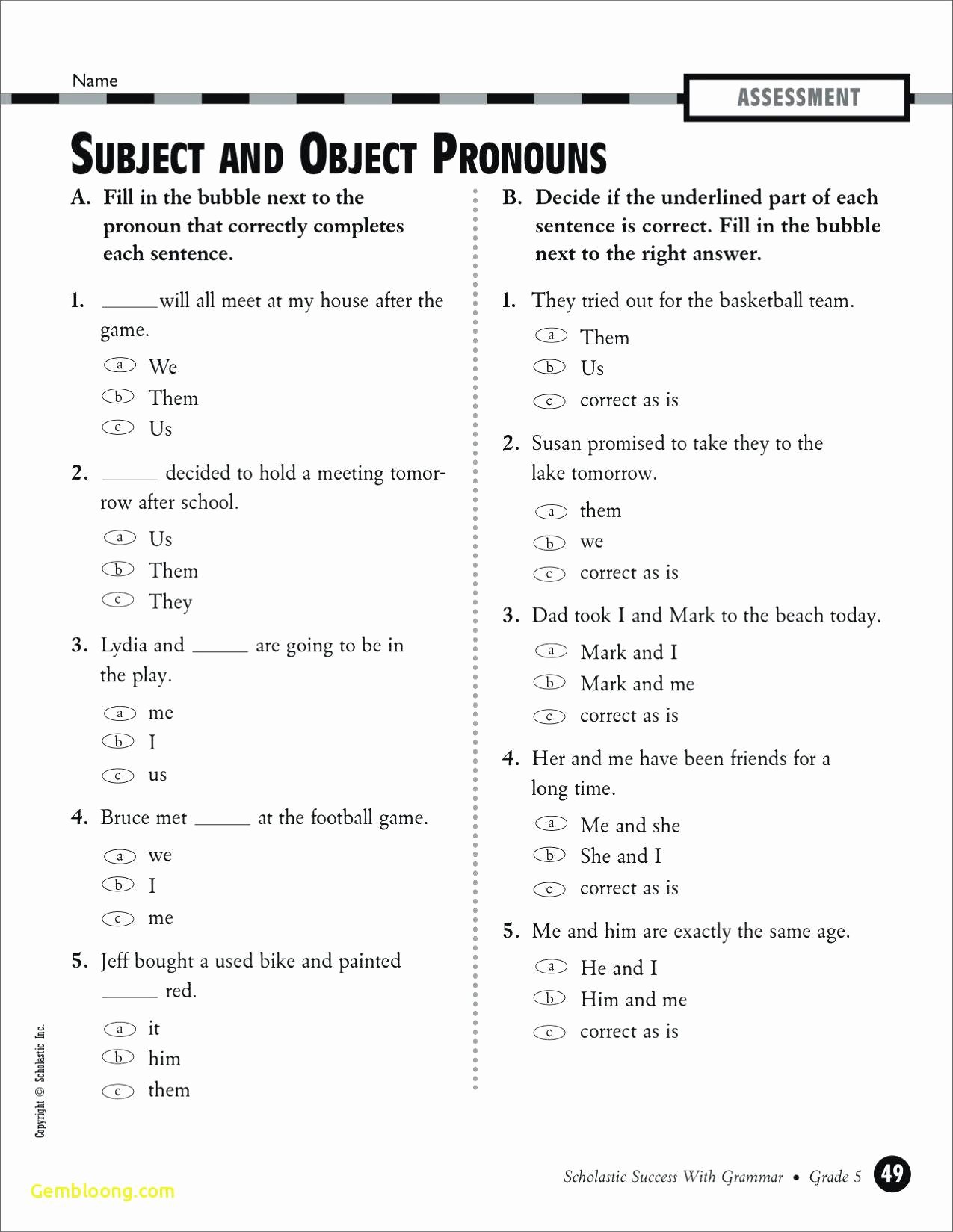 Pronouns And Antecedents Worksheet Ame my id