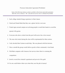 Pronoun Antecedent Agreement Worksheet Lovely Pronoun Antecedent Agreement Worksheet Worksheet for 6th