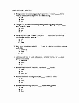 Pronoun Antecedent Agreement Worksheet New 16 Best Of Pronouns Worksheets 5th Grade Pronoun