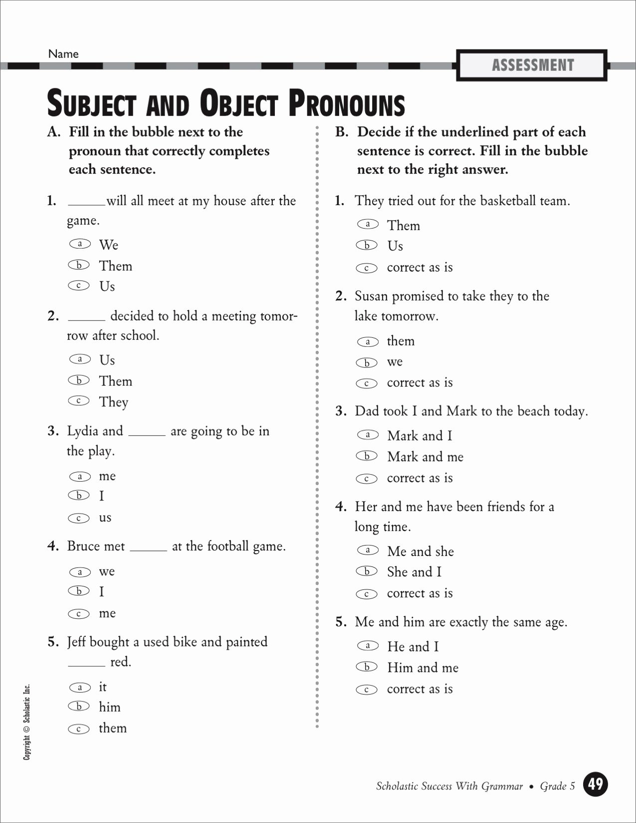 50 Pronoun Verb Agreement Worksheet