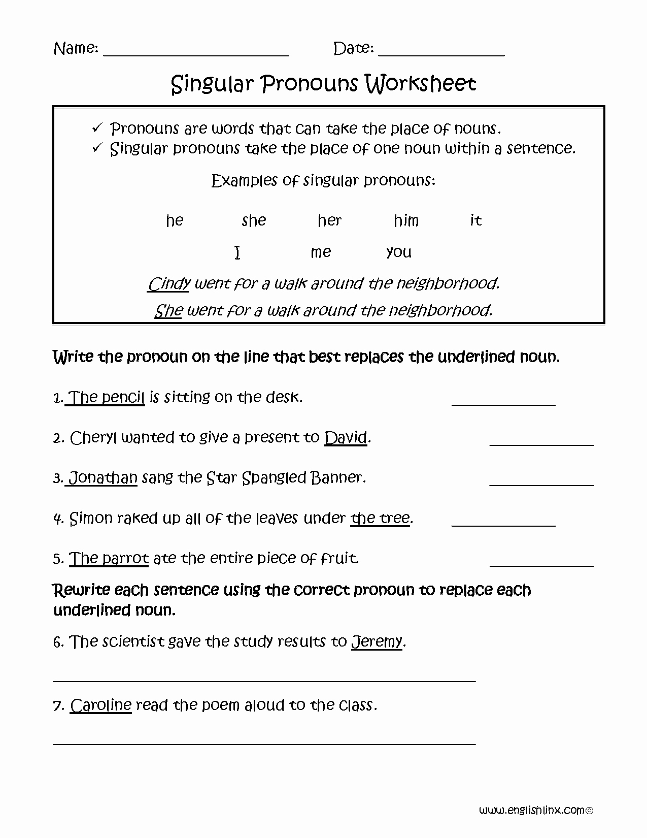 Pronoun Verb Agreement Worksheet New Pronouns Worksheets