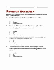 Pronoun Verb Agreement Worksheet Unique Pronoun Antecedent Agreement Lesson Plans &amp; Worksheets