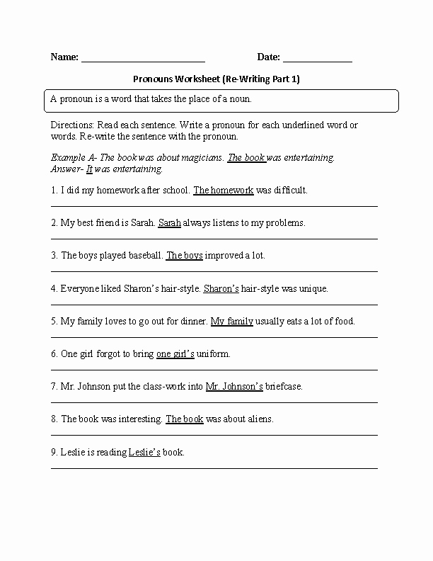 50 Pronouns And Antecedents Worksheet