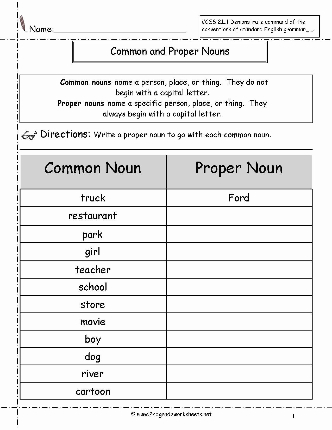Proper Nouns Worksheet 2nd Grade Best Of 18 Best Of Worksheets Printable Kindergarten Mon