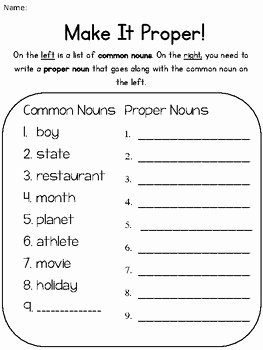 Proper Nouns Worksheet 2nd Grade Best Of Mon and Proper Noun Worksheet by 3rd Grade Pineapples