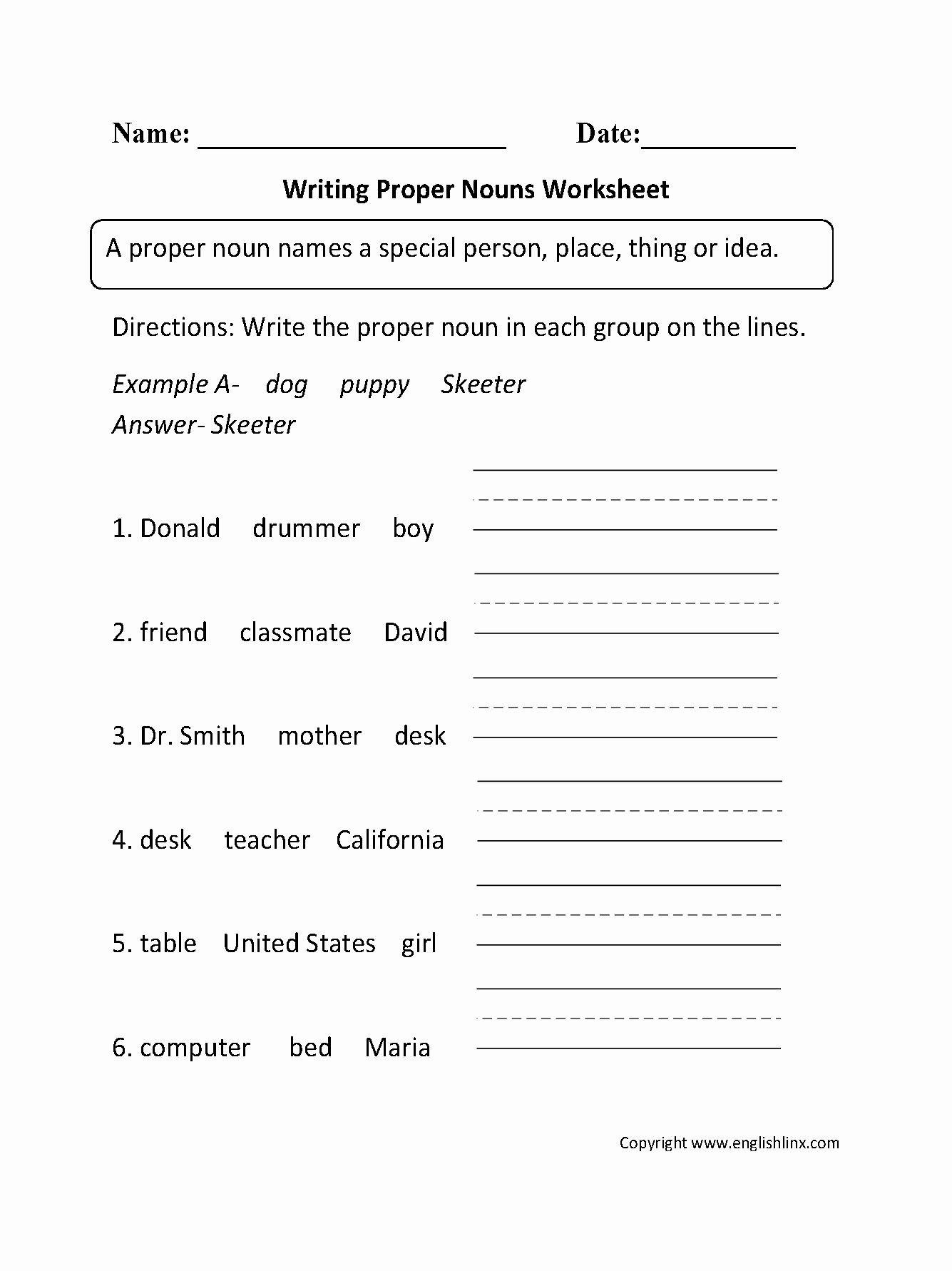 Proper Nouns Worksheet 2nd Grade Elegant Nouns Worksheets
