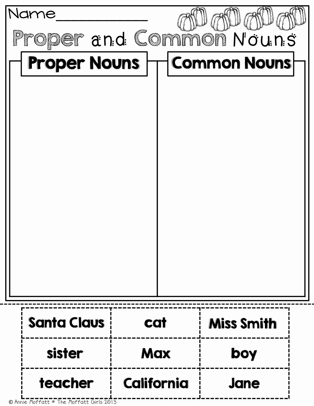 Proper Nouns Worksheet 2nd Grade Inspirational Proper and Mon Nouns Cut and Paste