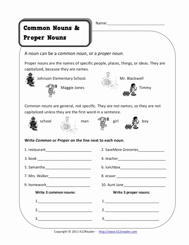 Proper Nouns Worksheet 2nd Grade Lovely Mon Nouns &amp; Proper Nouns Worksheet for 2nd 5th Grade