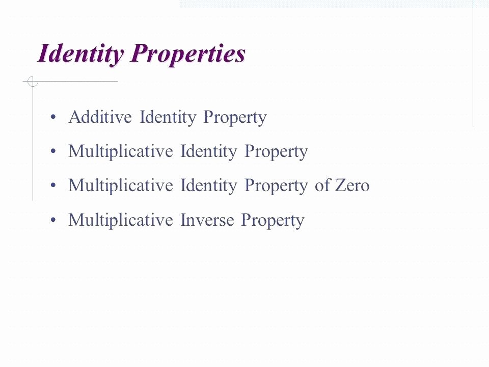 identity property of multiplication worksheets
