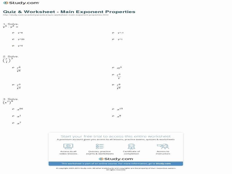 Properties Of Exponents Worksheet Awesome Properties Exponents Worksheet