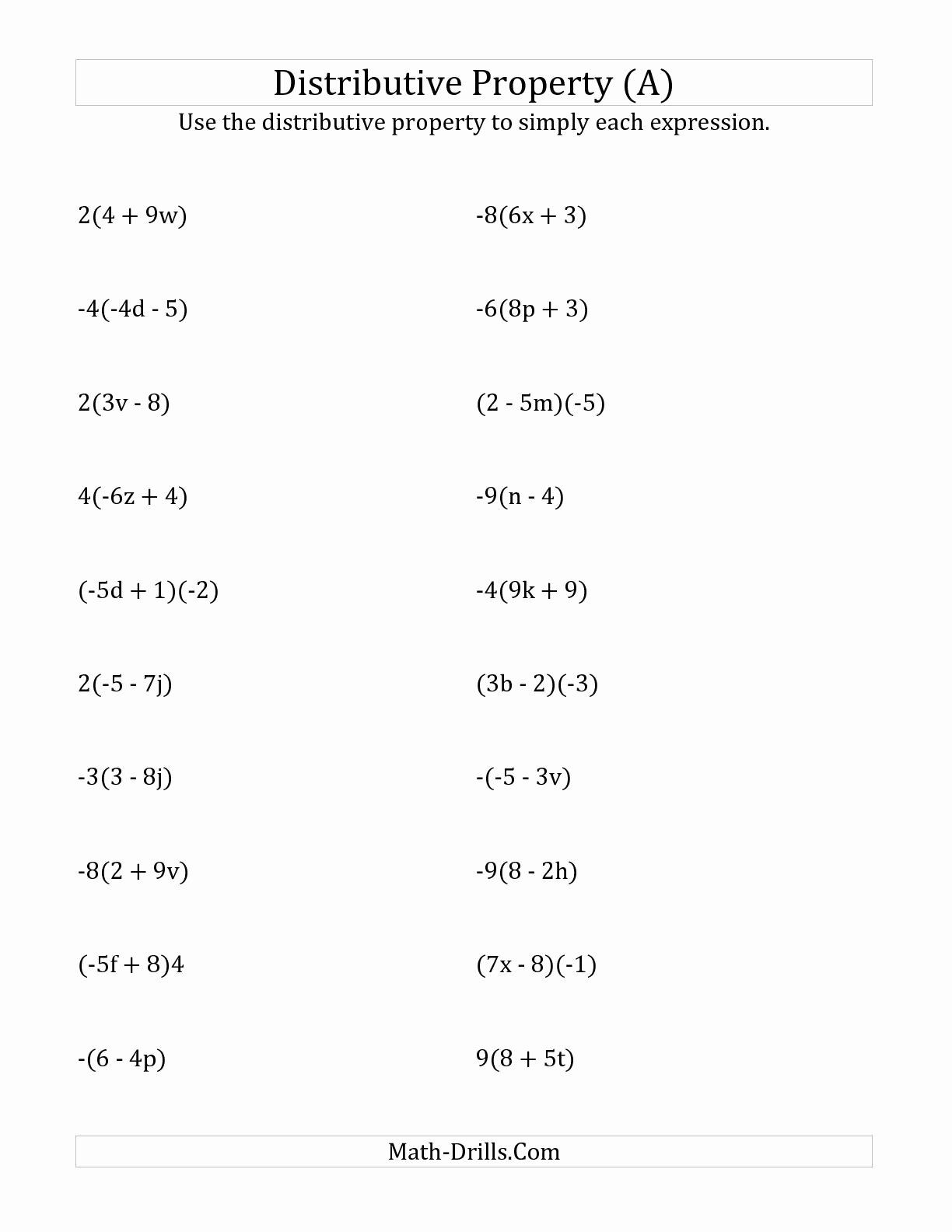 Properties Of Exponents Worksheet Luxury the Using the Distributive Property Answers Do Not