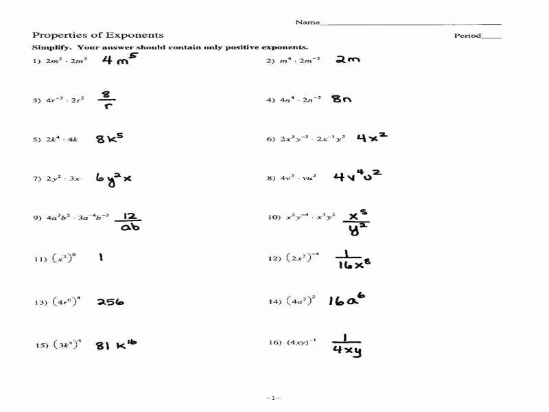 Properties Of Exponents Worksheet Unique Rational Exponents Worksheet