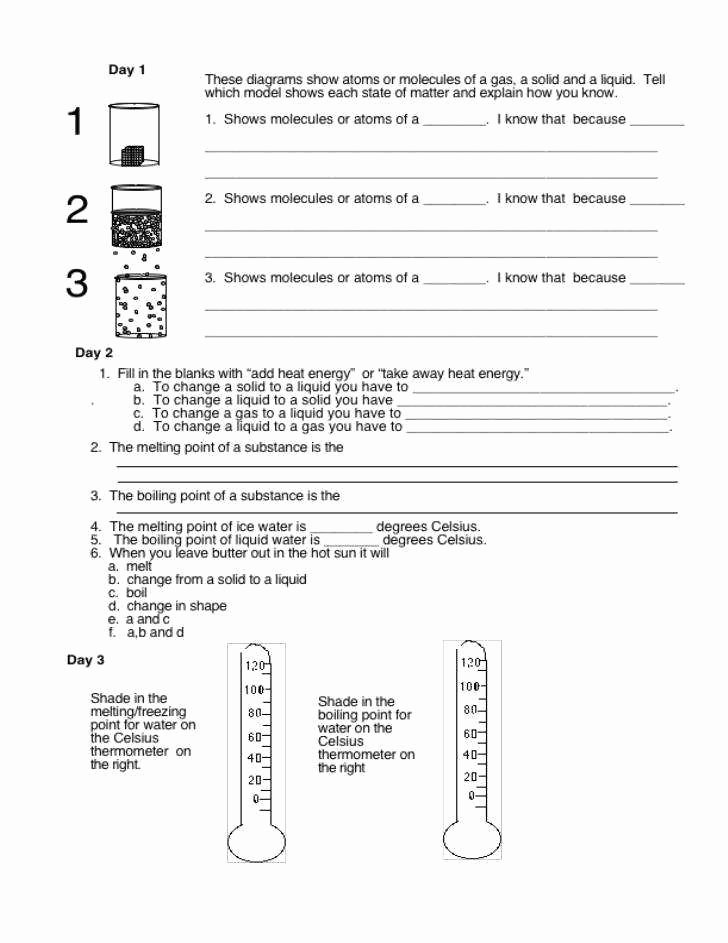 chemistry properties of matter worksheet answers