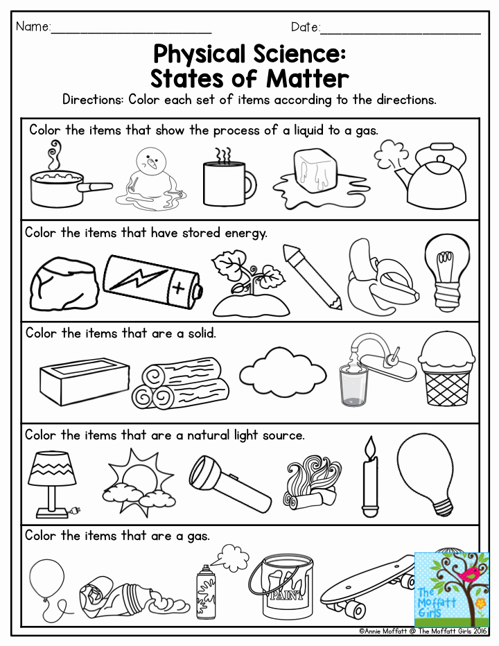 Properties Of Matter Worksheet Pdf Luxury Physical Science States Of Matter This is A Great