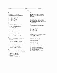 Properties Of Numbers Worksheet Unique Properties Of Real Numbers Worksheet for 8th 9th Grade