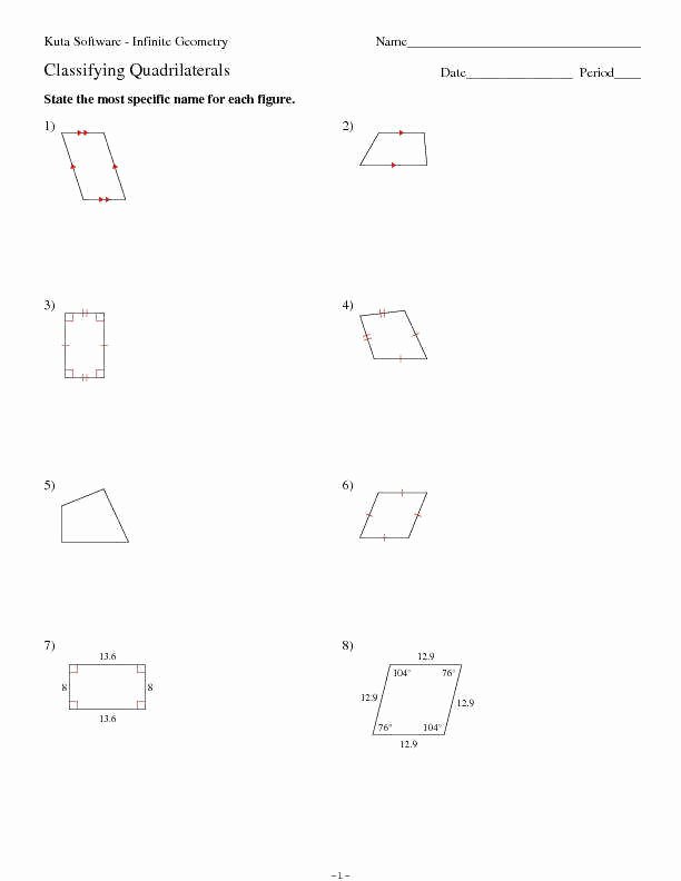 Properties Of Parallelograms Worksheet