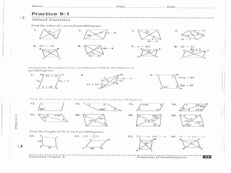 Properties Of Parallelograms Worksheet Inspirational Properties Parallelograms Worksheet