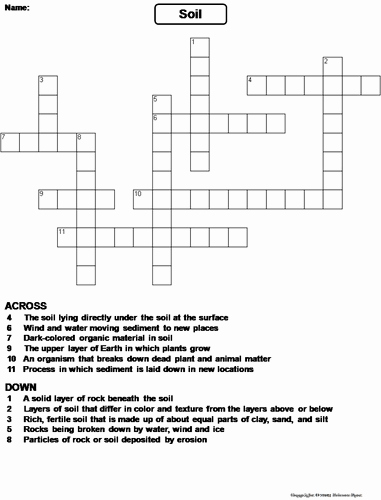Properties Of Water Worksheet Answers Best Of soil Crossword Puzzle by Sciencespot