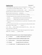 Properties Of Water Worksheet Answers Lovely Properties Water Worksheet Answers