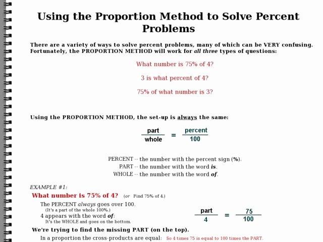 Proportion Word Problems Worksheet Awesome Using the Proportion Method to solve Percent Problems