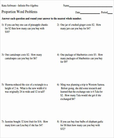 Proportion Word Problems Worksheet Best Of Sample Word Problem Worksheet 9 Examples In Pdf Word