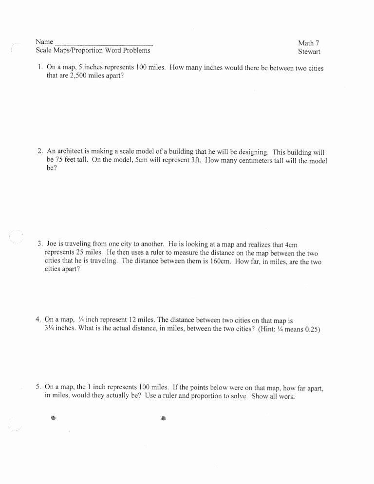 Proportion Word Problems Worksheet Inspirational Scale Maps Proportions Worksheet