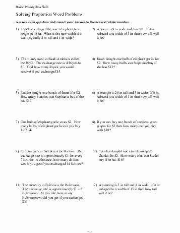 Proportion Word Problems Worksheet New Proportion Word Problems Worksheet