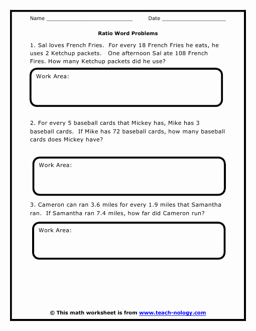 Proportions Worksheet 6th Grade Best Of Ratio Word Problems