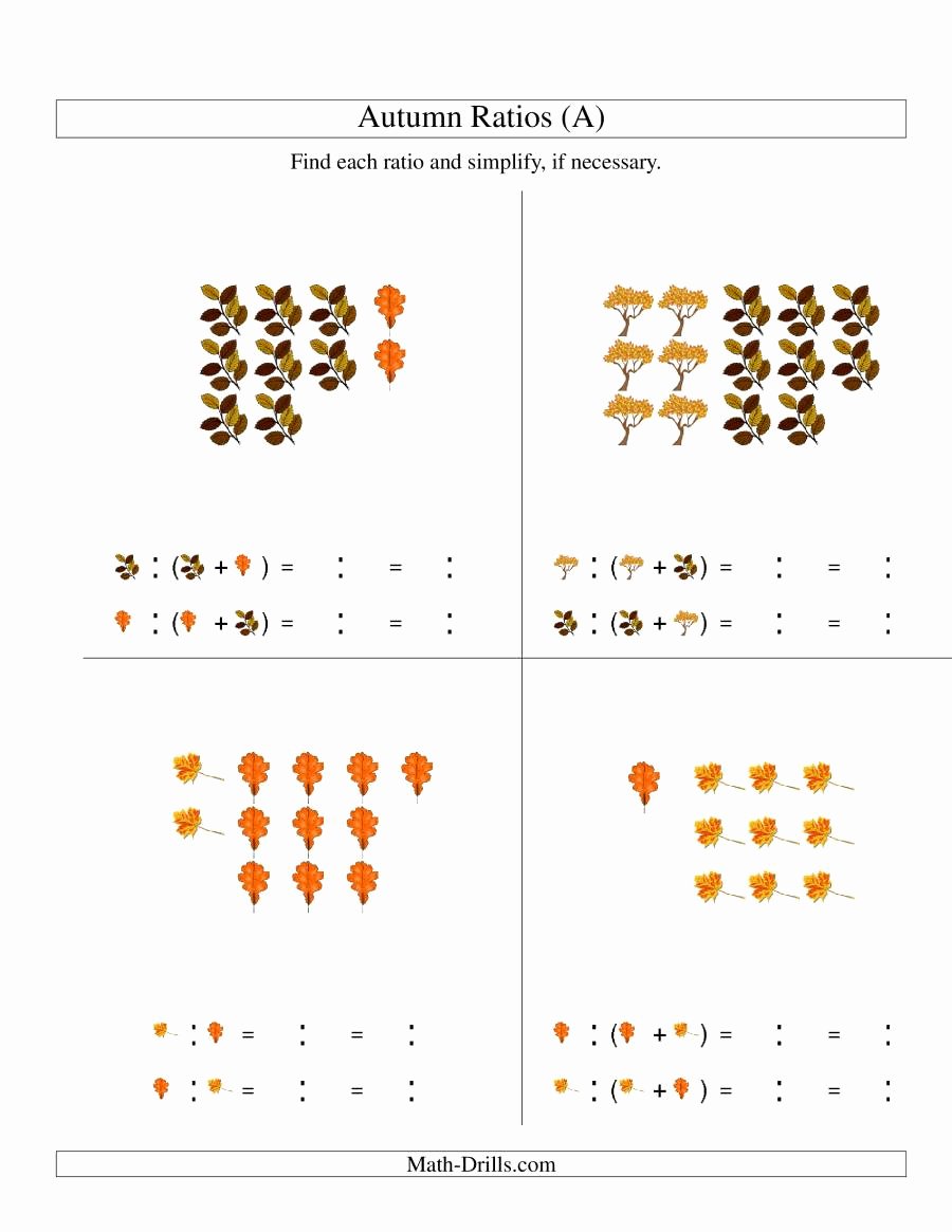 Proportions Worksheet 6th Grade Elegant Autumn Picture Ratios A Fractions Worksheet