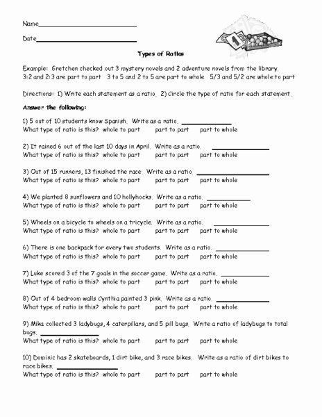 Proportions Worksheet 6th Grade Fresh Types Of Ratios Worksheet for 4th 6th Grade