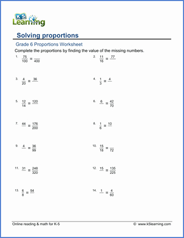 Proportions Worksheet 6th Grade Lovely Grade 6 Math Worksheet solving Proportions