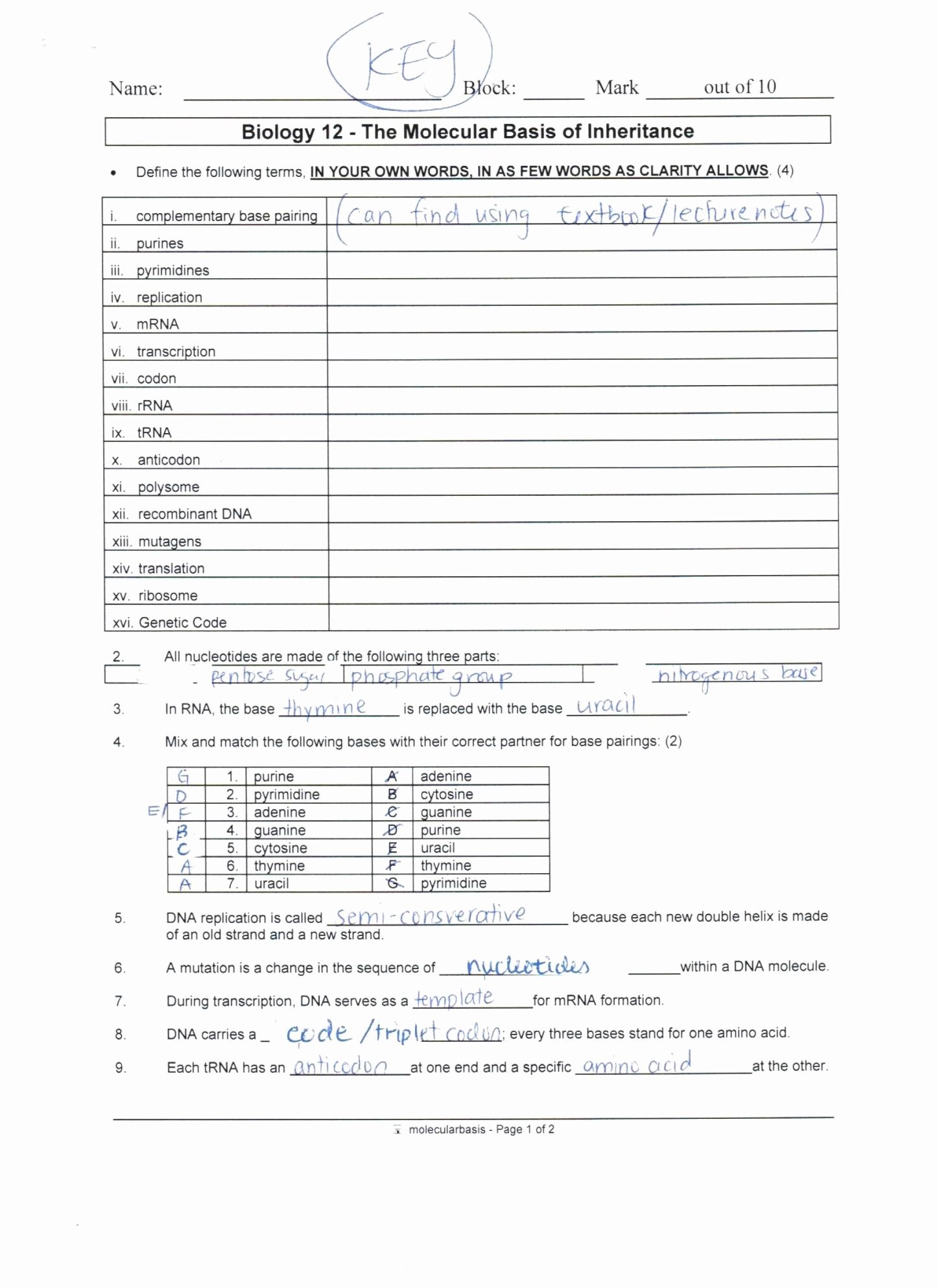 Protein Synthesis Worksheet Answer Key Best Of Worksheet Dna Rna and Protein Synthesis Answer Key