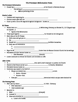 Protestant Reformation Worksheet Answers Inspirational the Protestant Reformation by Worldhistoryteach