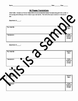Protestant Reformation Worksheet Answers Luxury Pr 95 theses Translation Worksheet Protestant