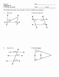 Proving Lines Parallel Worksheet Answers Elegant Proving Lines Parallel Worksheet for 9th 12th Grade