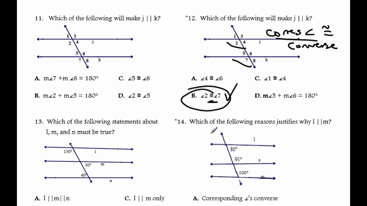 Proving Lines Parallel Worksheet Answers Elegant Proving Lines Parallel Worksheet solutions