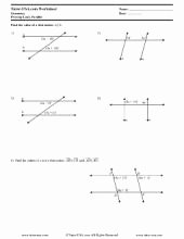 Proving Lines Parallel Worksheet Answers Unique Free Parallel Lines Worksheets Printables