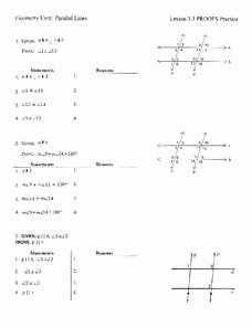 Proving Lines Parallel Worksheet Answers Unique Parallel Lines Proofs Practice Worksheet for 8th 11th