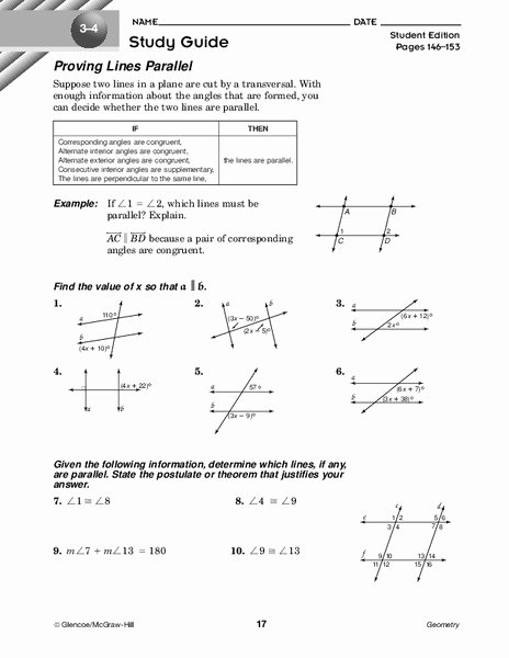 Proving Lines Parallel Worksheet Lovely Proving Lines Parallel Worksheet for 10th Grade