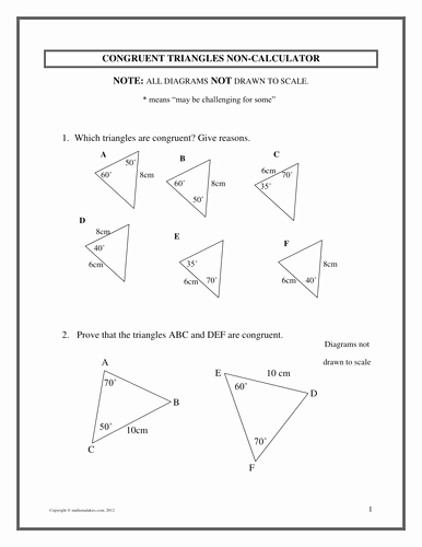 Proving Triangles Congruent Worksheet Answers Luxury Congruent Triangles Ks3ks4 with solutions by Hassan2008