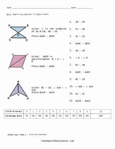 Proving Triangles Congruent Worksheet Beautiful Quiz Beginning Congruent Triangle Proofs 10th 11th