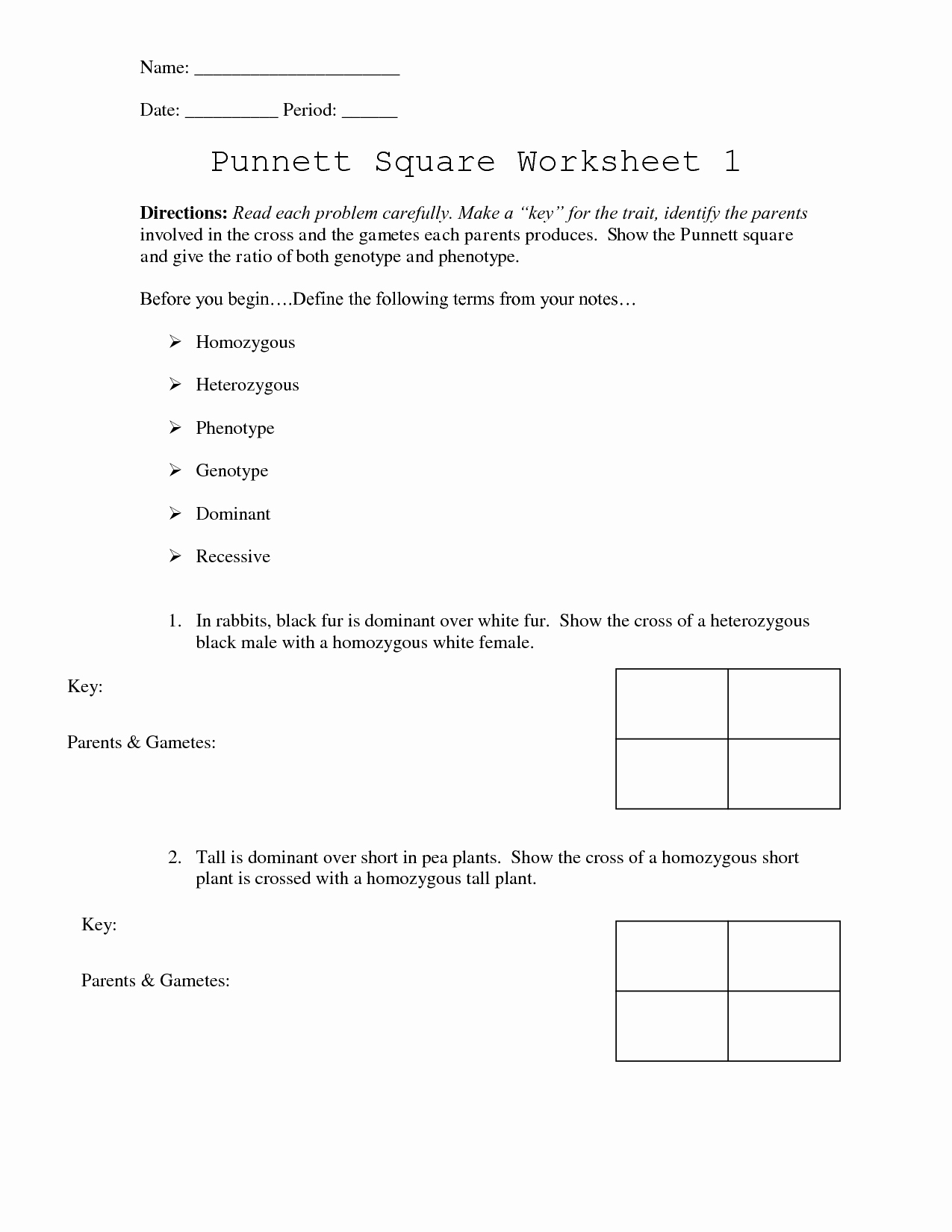 Punnett Square Practice Worksheet Answers New 15 Best Of Punnett Square Worksheet Answer Key