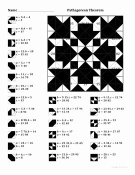Pythagoras theorem Worksheet Pdf Beautiful Pythagorean theorem Color Worksheet by Aric Thomas