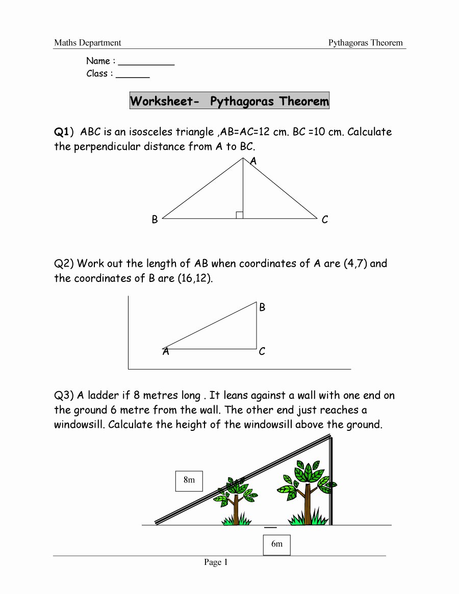 Pythagoras theorem Worksheet Pdf Lovely 48 Pythagorean theorem Worksheet with Answers [word Pdf]