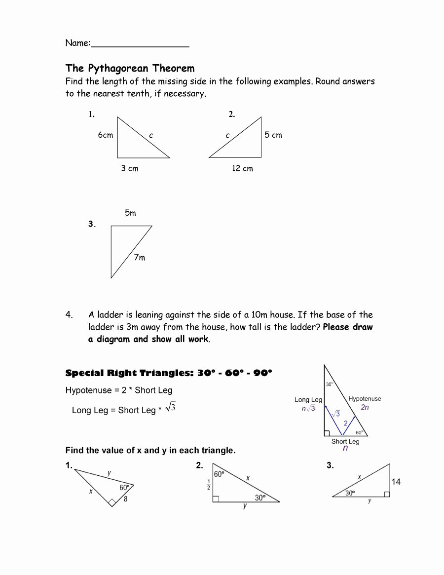 Pythagoras theorem Worksheet Pdf Luxury 48 Pythagorean theorem Worksheet with Answers [word Pdf]