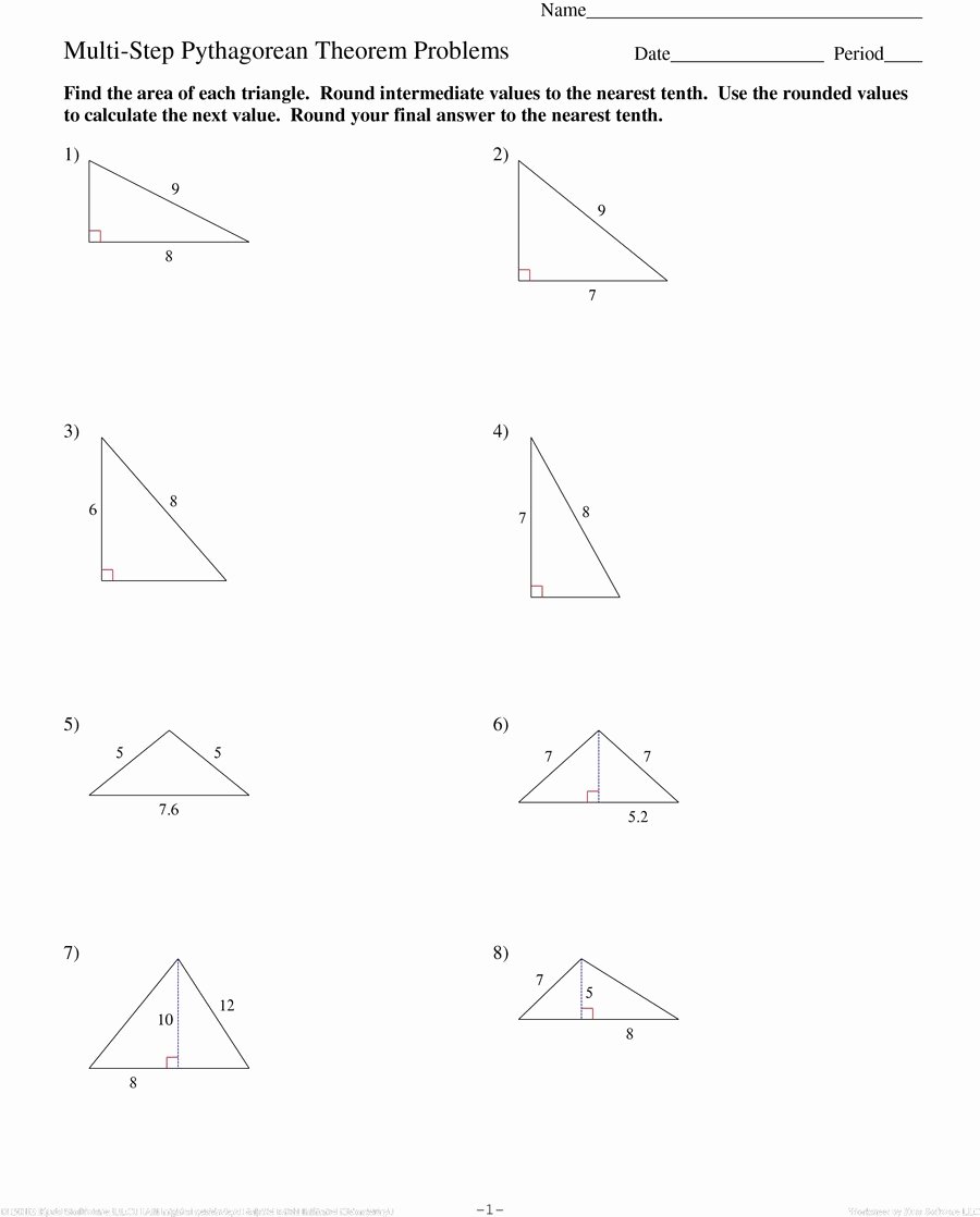 Pythagoras theorem Worksheet with Answers Beautiful 48 Pythagorean theorem Worksheet with Answers [word Pdf]