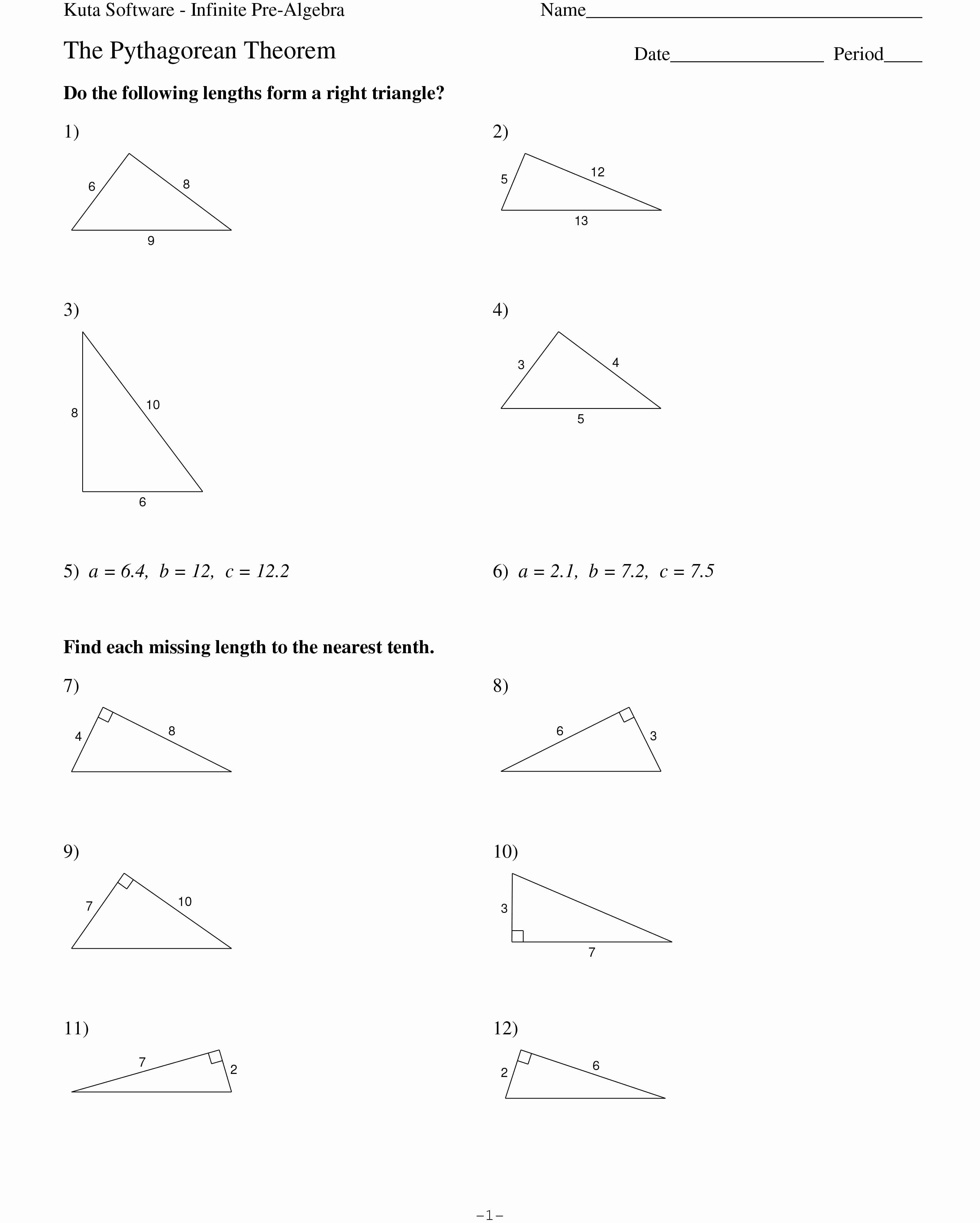 Pythagoras theorem Worksheet with Answers Fresh 48 Pythagorean theorem Worksheet with Answers [word Pdf]