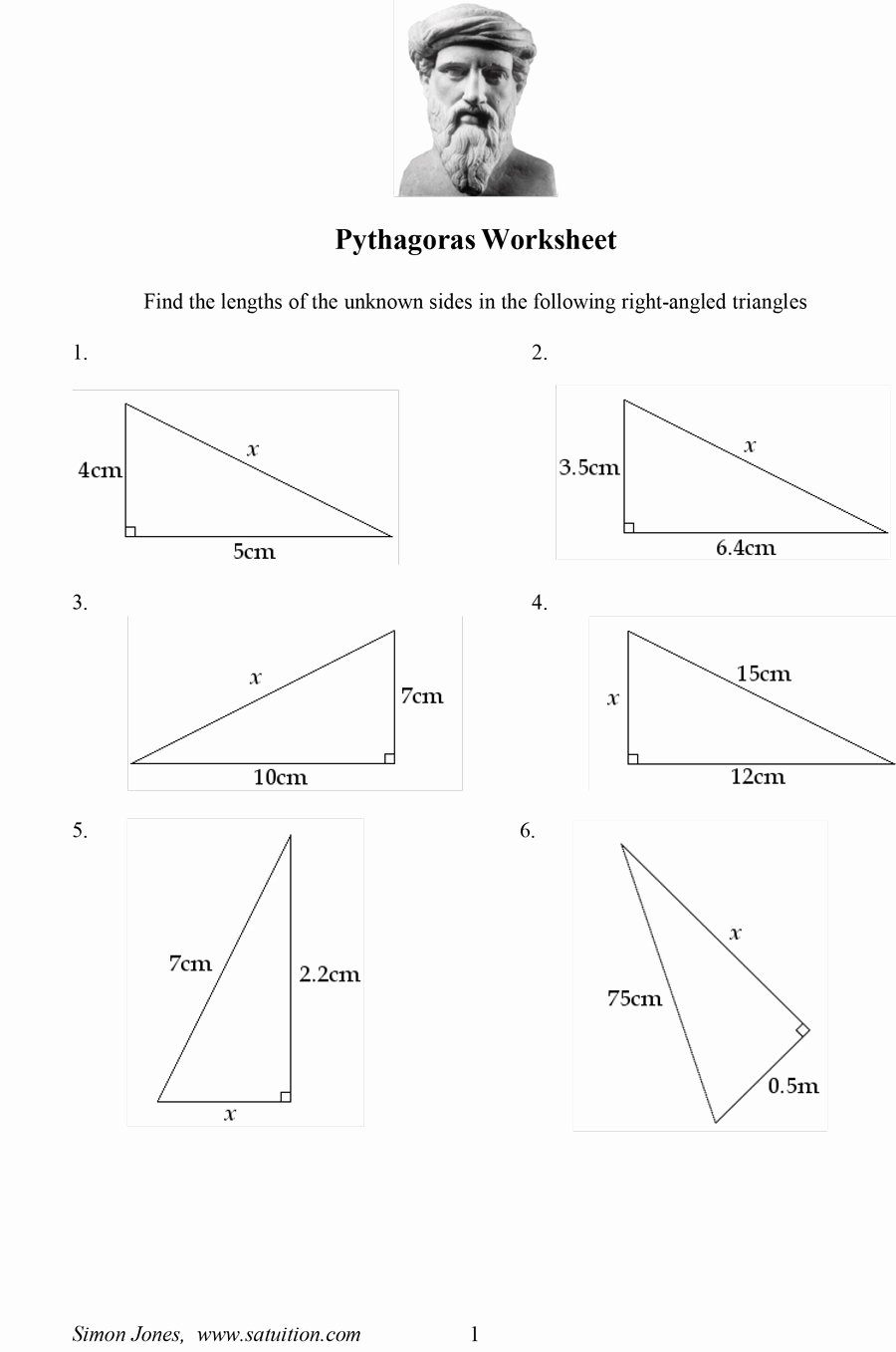 Pythagoras theorem Worksheet with Answers Lovely 48 Pythagorean theorem Worksheet with Answers [word Pdf]