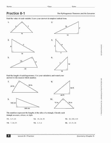 Pythagoras theorem Worksheet with Answers Unique Pythagorean theorem Worksheet
