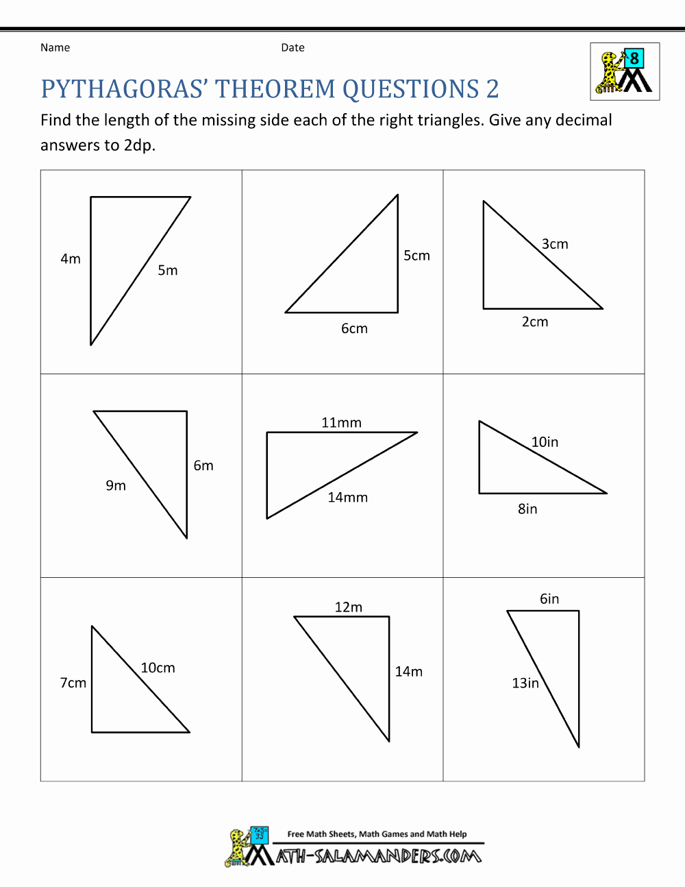 50 Pythagorean Theorem Practice Worksheet Chessmuseum Template Library